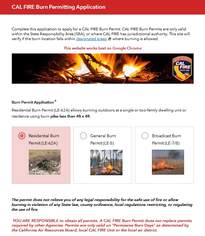CalFire Permitting Application